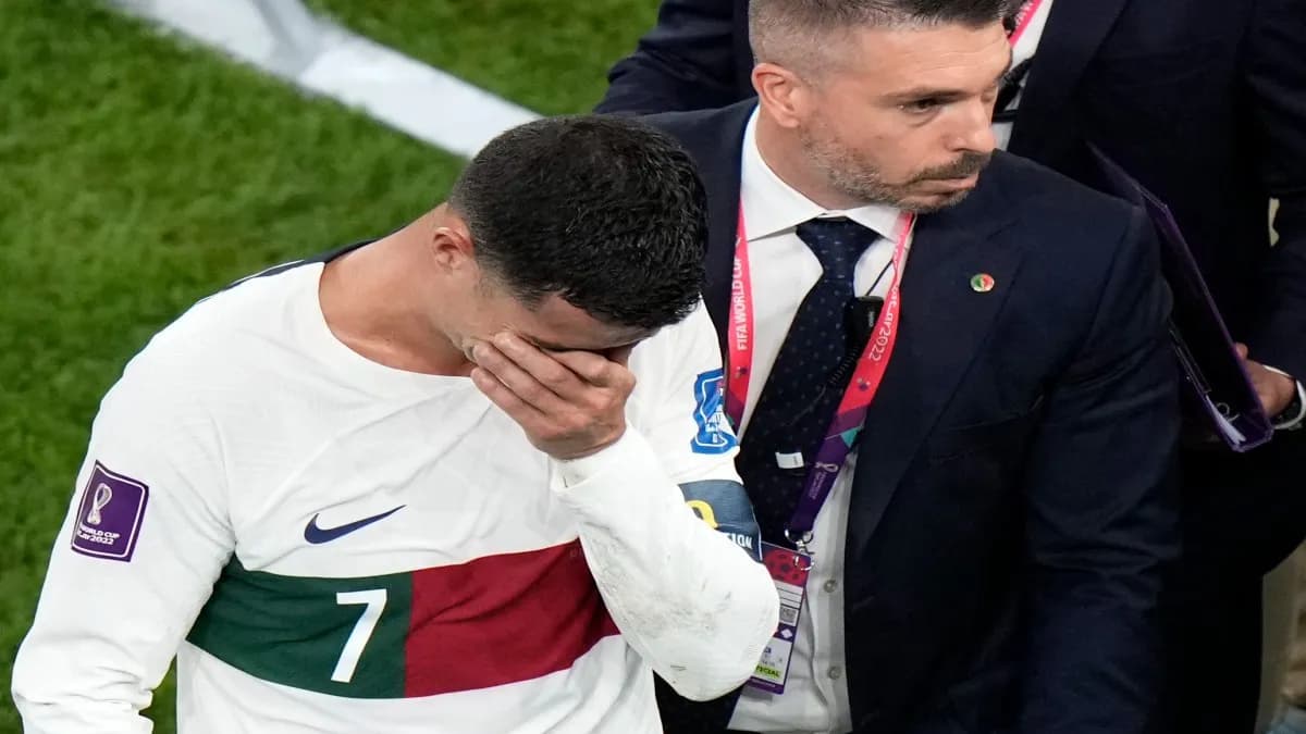 Shocking defeat against Morocco leaves Cristiano Ronaldo in tears