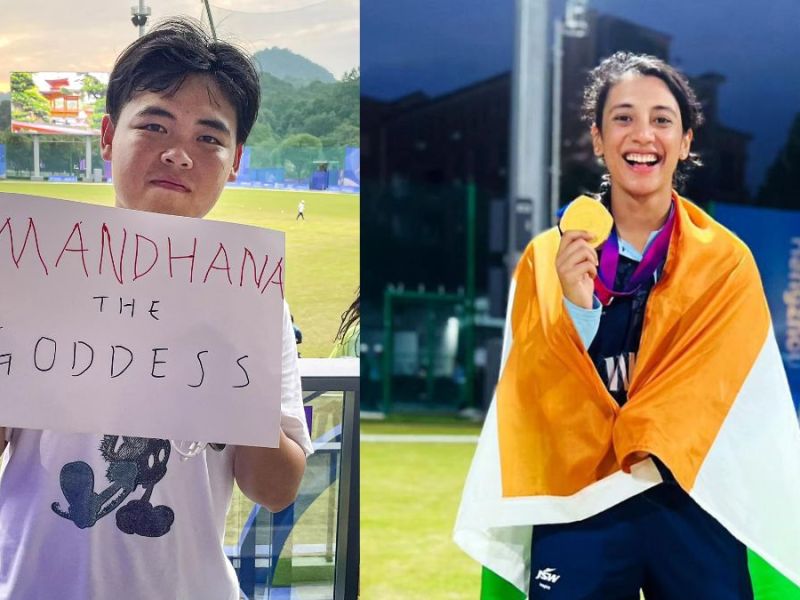 Chinese fan travels 1,300 km to watch   Mandhana The Goddess play in Asian Games