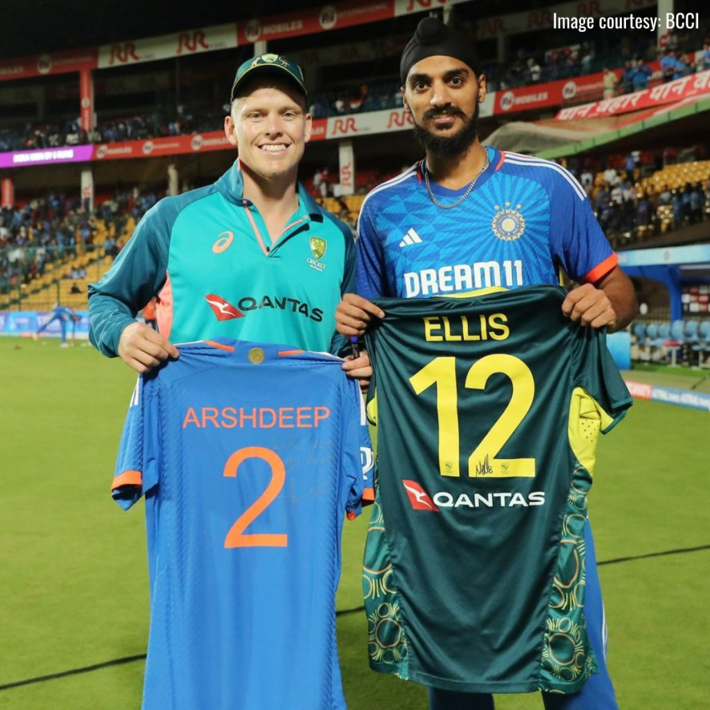 India, Australia players exchange jerseys after T20I series Crictoday