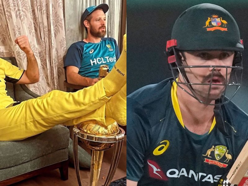 “If his smelly socks is the issue, we don’t have to be worried about”: Travis Head reacts to Mitchell Marsh’s pic with feet on WC trophy